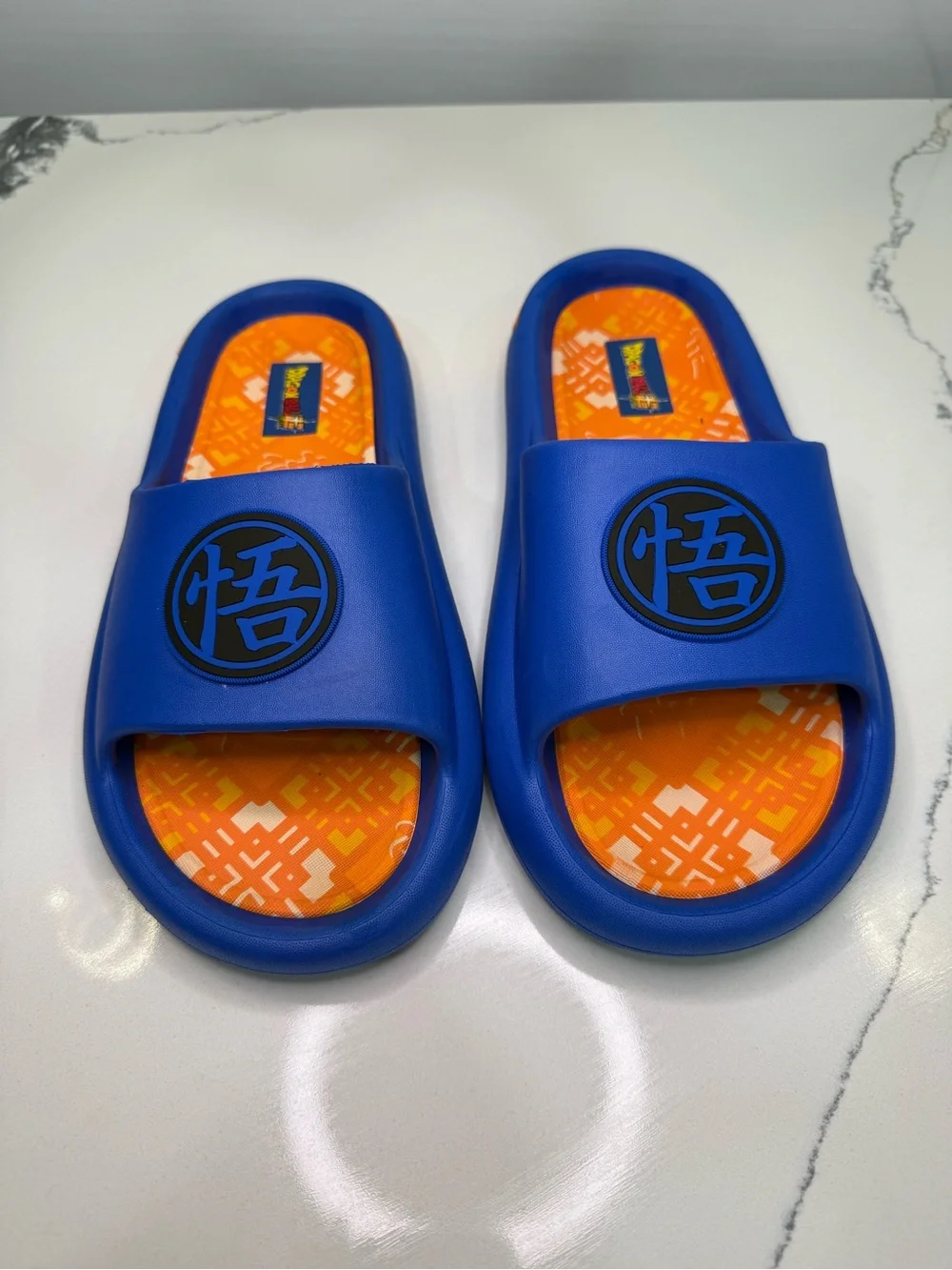 Ground Up Dragon Ball Super Goku Mens Slide Sandals Blue Orange Size 13